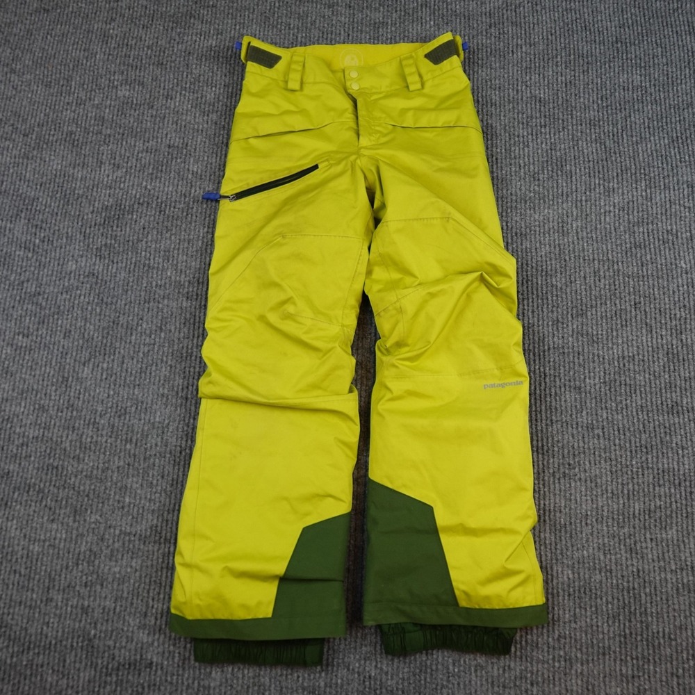 Patagonia Snowshot Pants Boys 10 Yellow H2No Insulated Ski Waterproof Winter